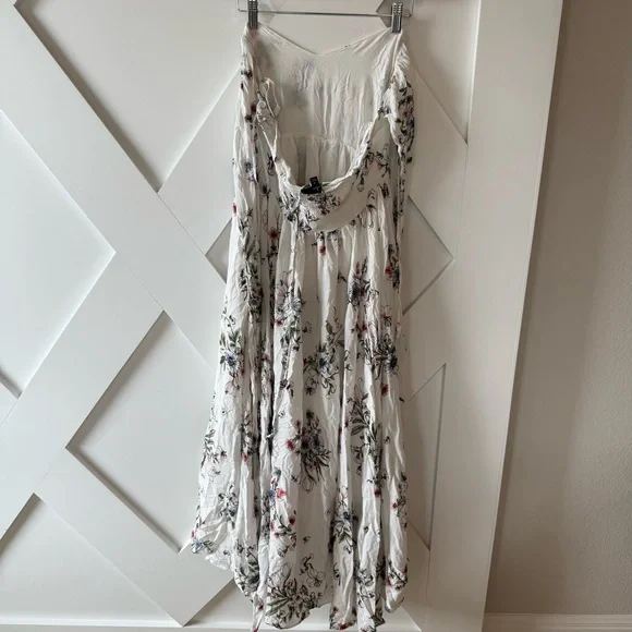 Lulu’s Meadow Flowers White Multi Floral Print Tie-Shoulder Maxi Dress - Picture 8 of 8
